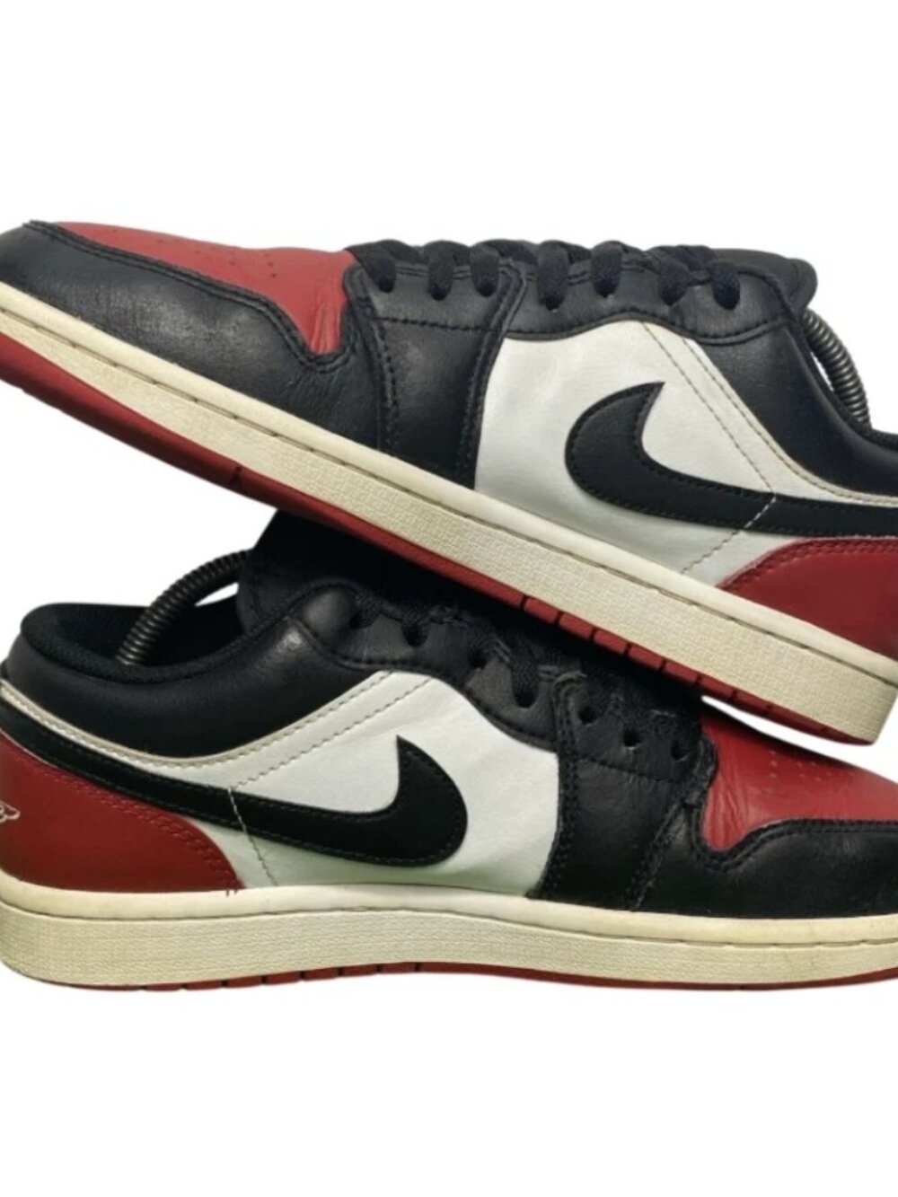 Nike Air Jordan 1 Low Retro Bred Toe 2.0 Mens Athletic Shoes Size 8 553558 161 - Picture 3 of 7